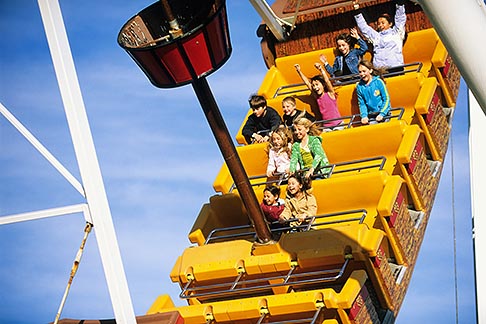 children ride on a pirate ship ride