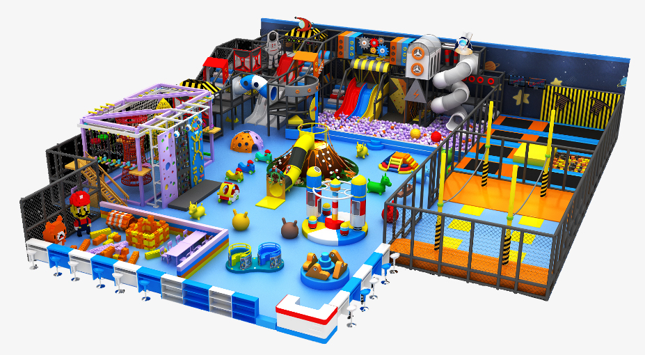 Space themed indoor soft playground